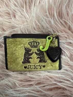 Juicy Couture Lime Green Velvet Coin Pouch with Charms